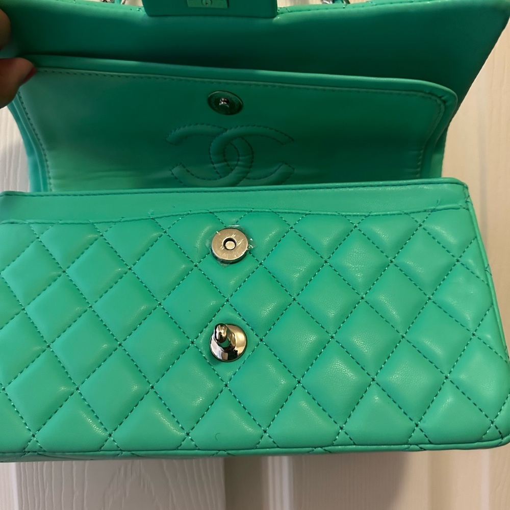 Turquoise Quilted Leather Bag